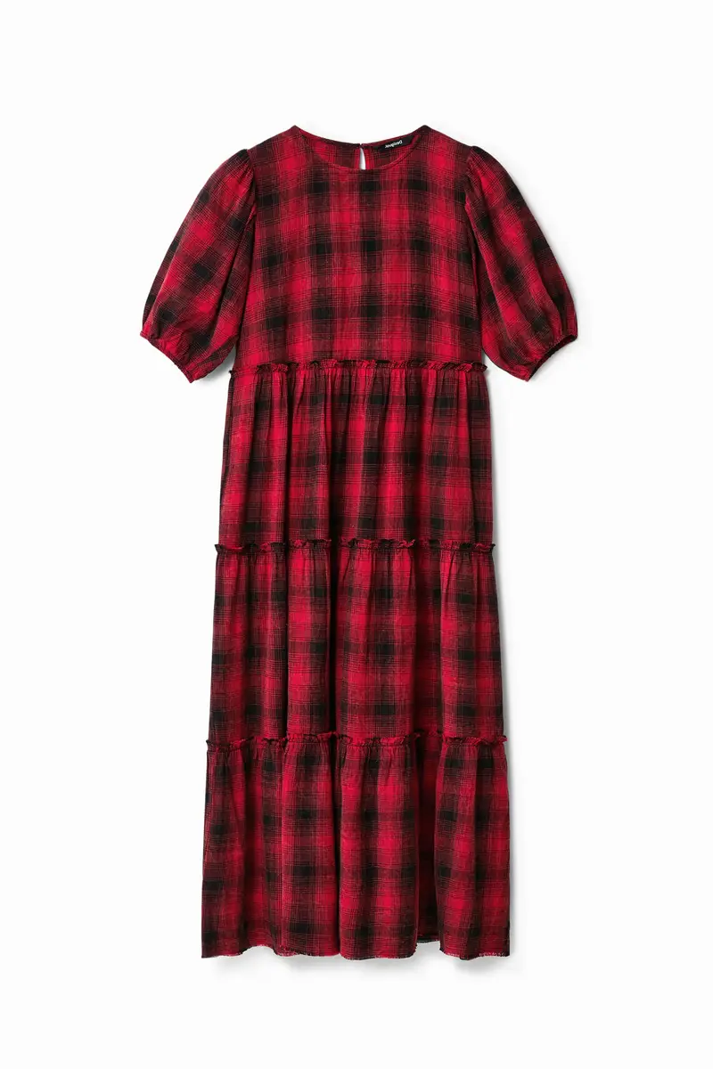 Abito midi scozzese RED