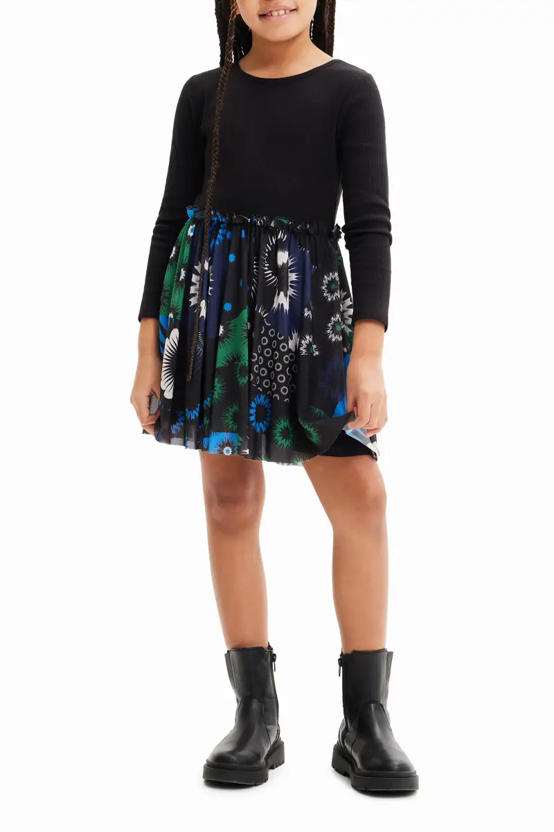 Abito patch geometrico combinato BLUE miniatura 2