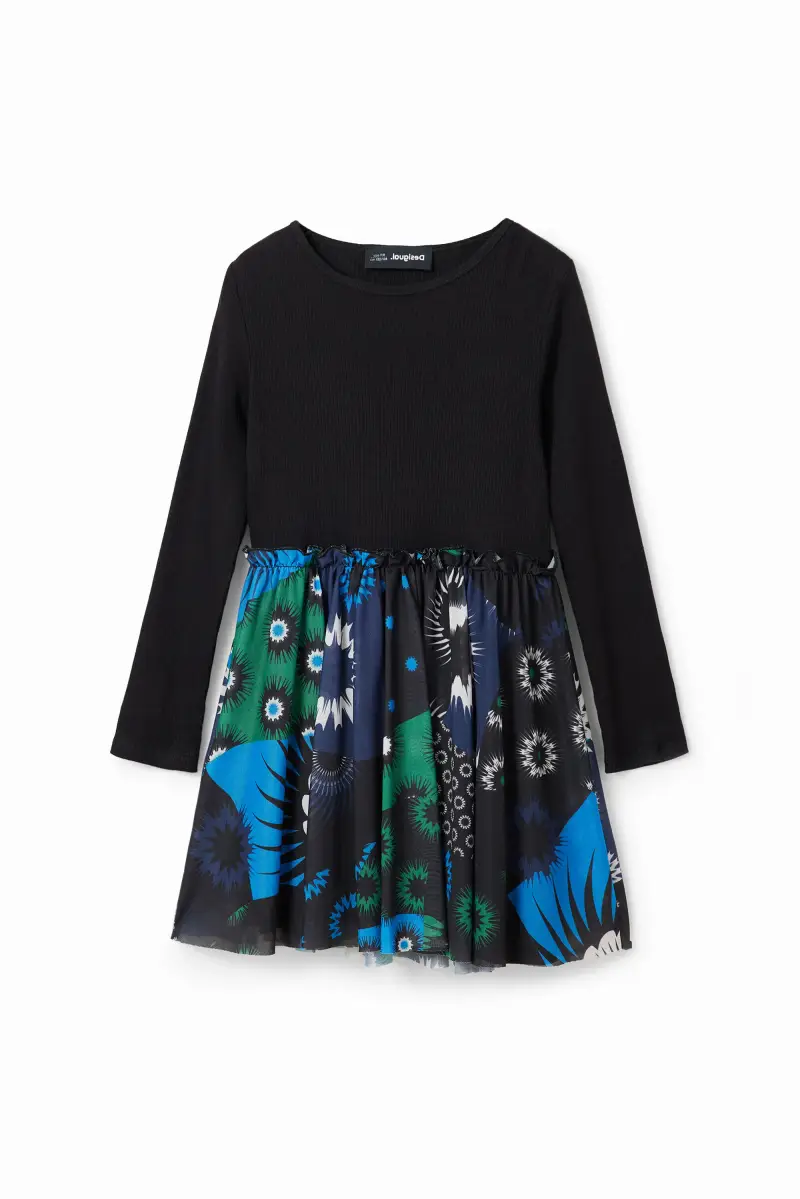 Abito patch geometrico combinato BLUE