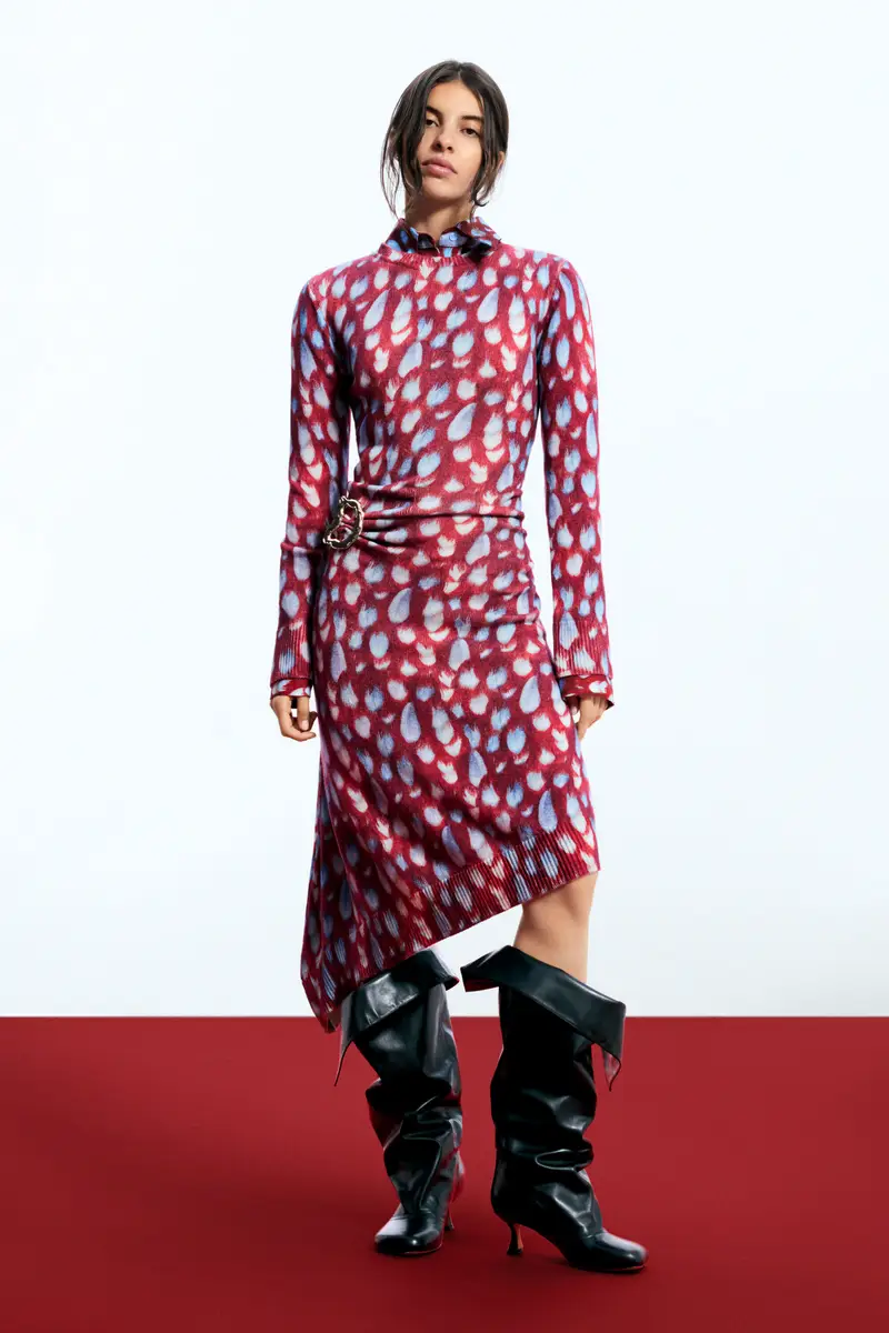 Abito piume Egonlab RED