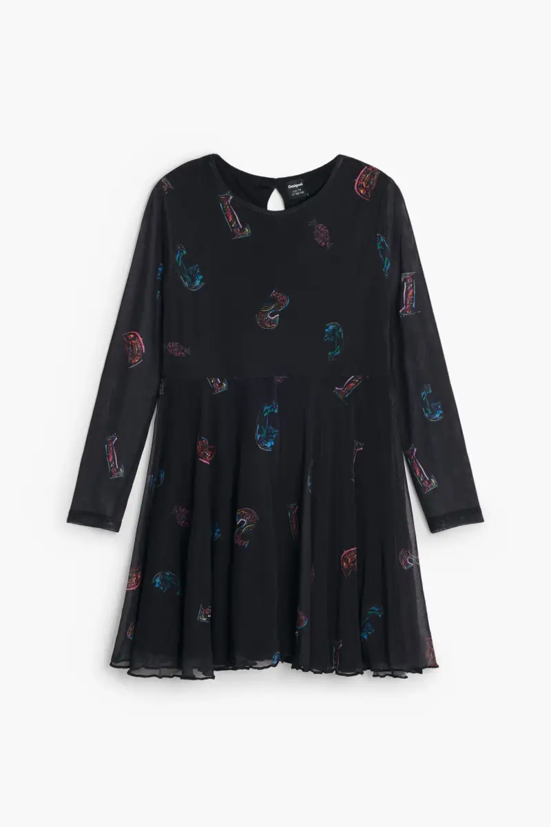 Abito svasato con lettere BLACK