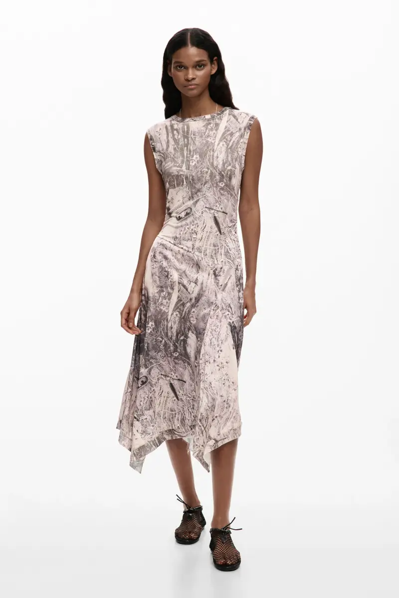 abito svasato drappeggiato BLACK