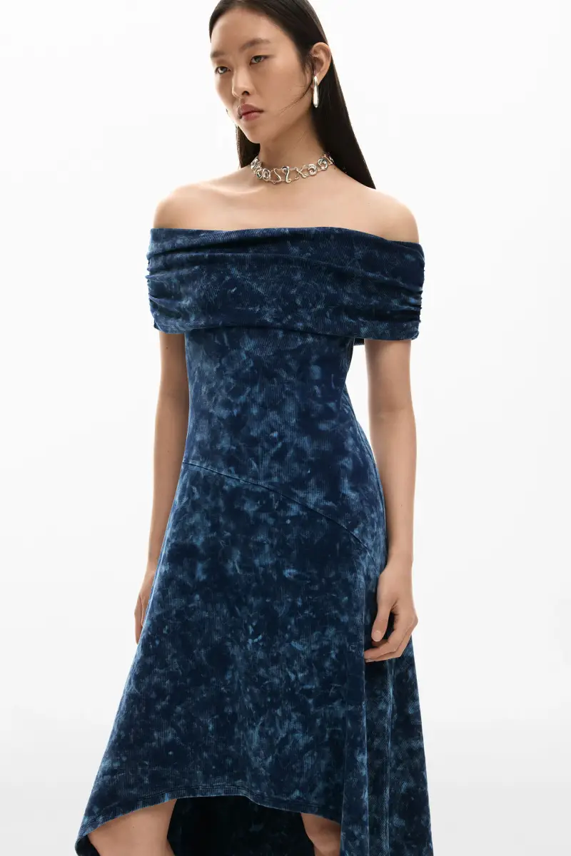 Abito tie-dye asimmetrico BLUE miniatura 2