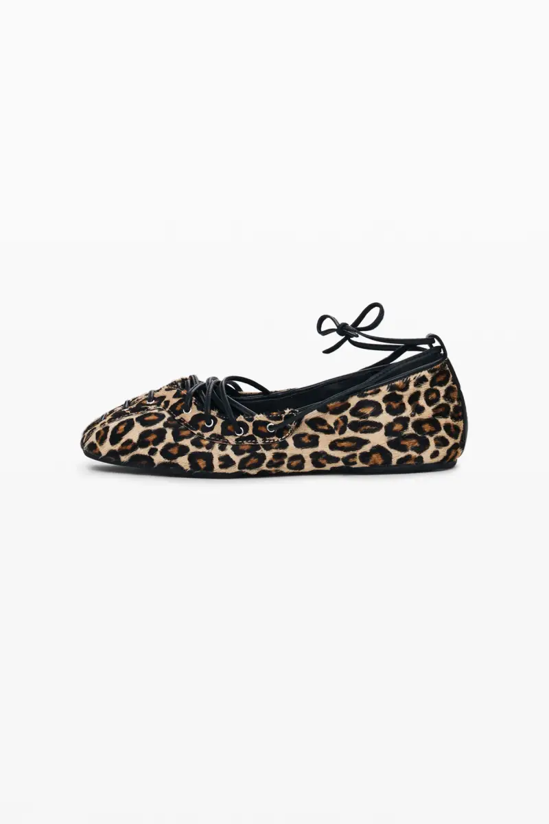Ballerina in pelle stampata BLACK