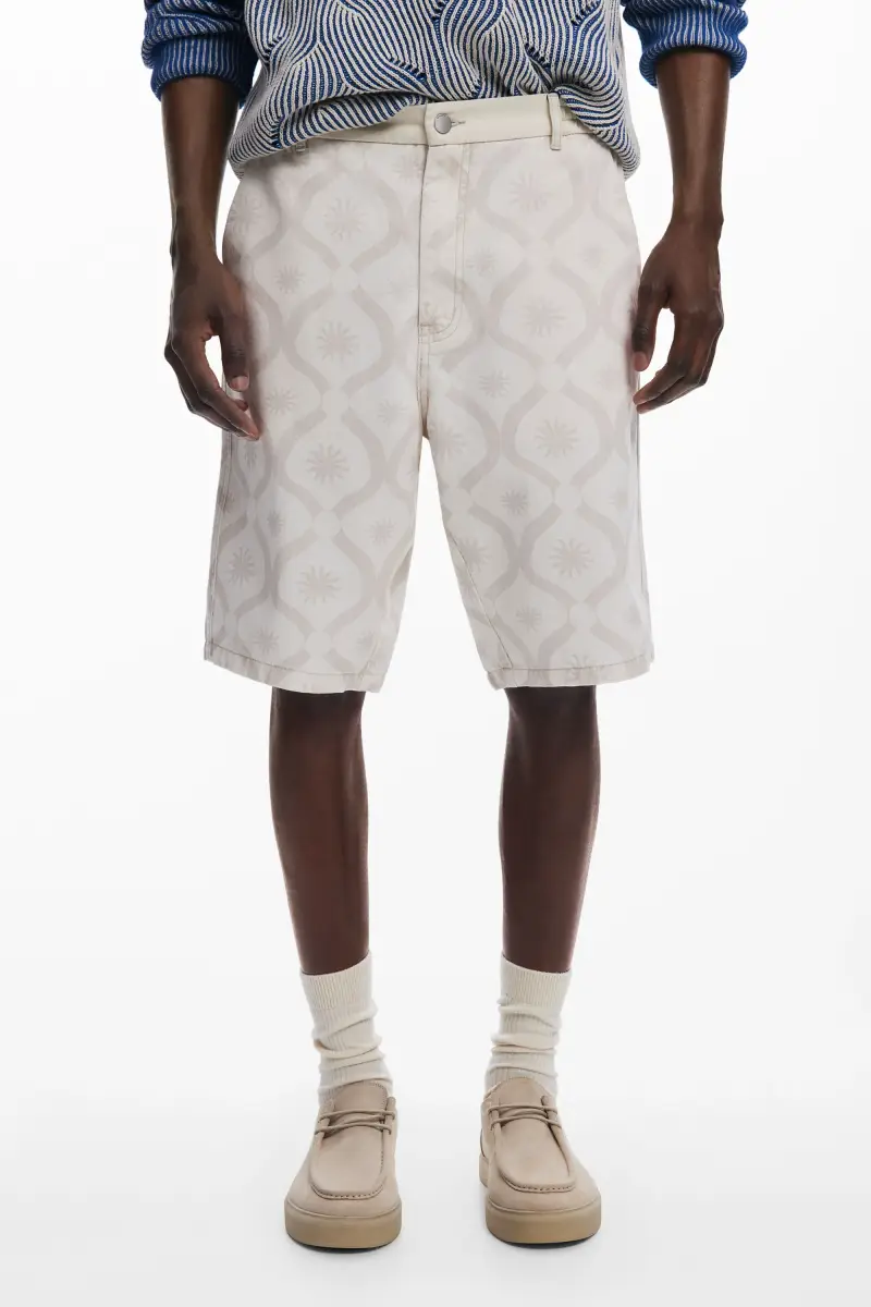 Bermuda con bordi a motivi di soli WHITE miniatura 2
