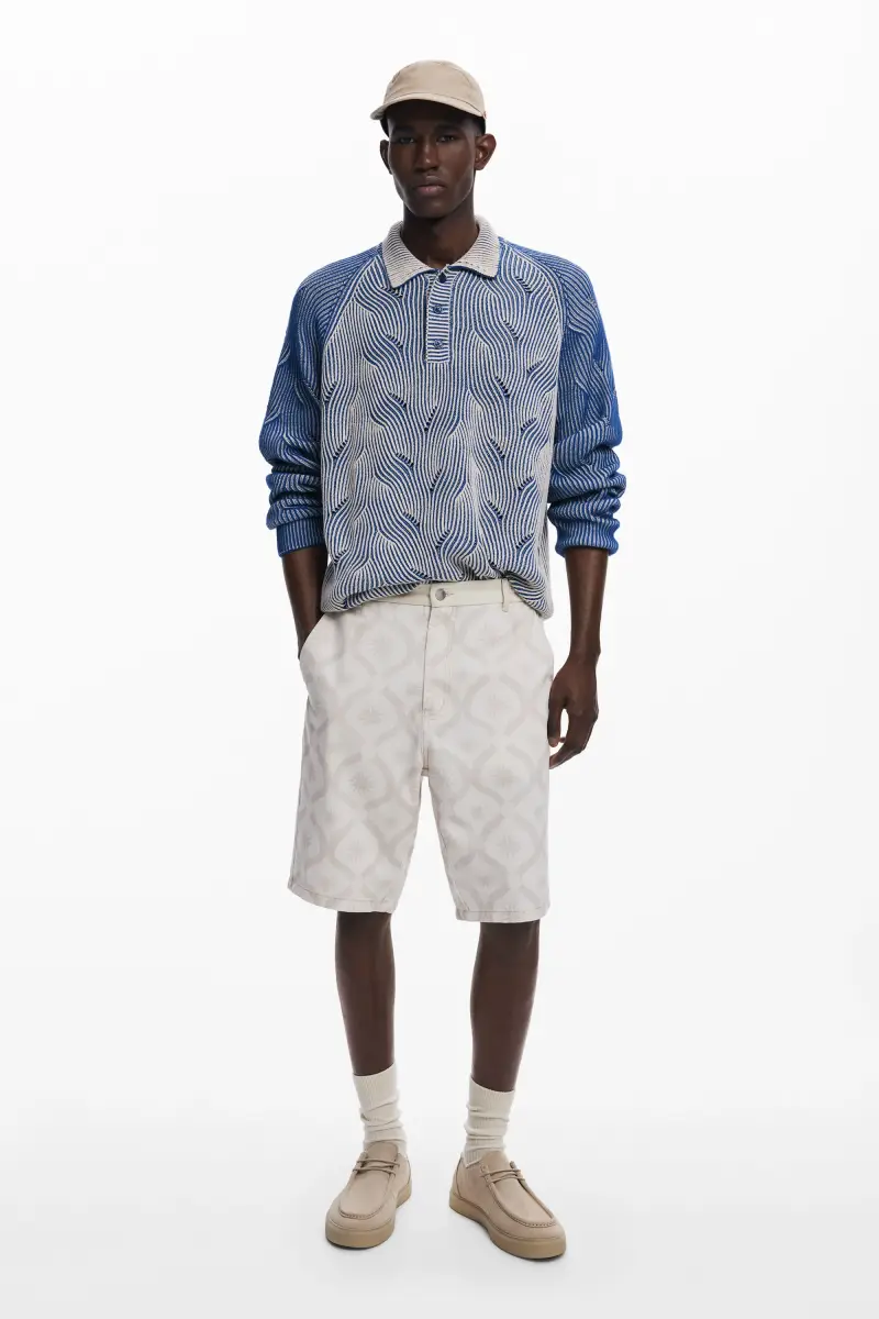 Bermuda con bordi a motivi di soli WHITE