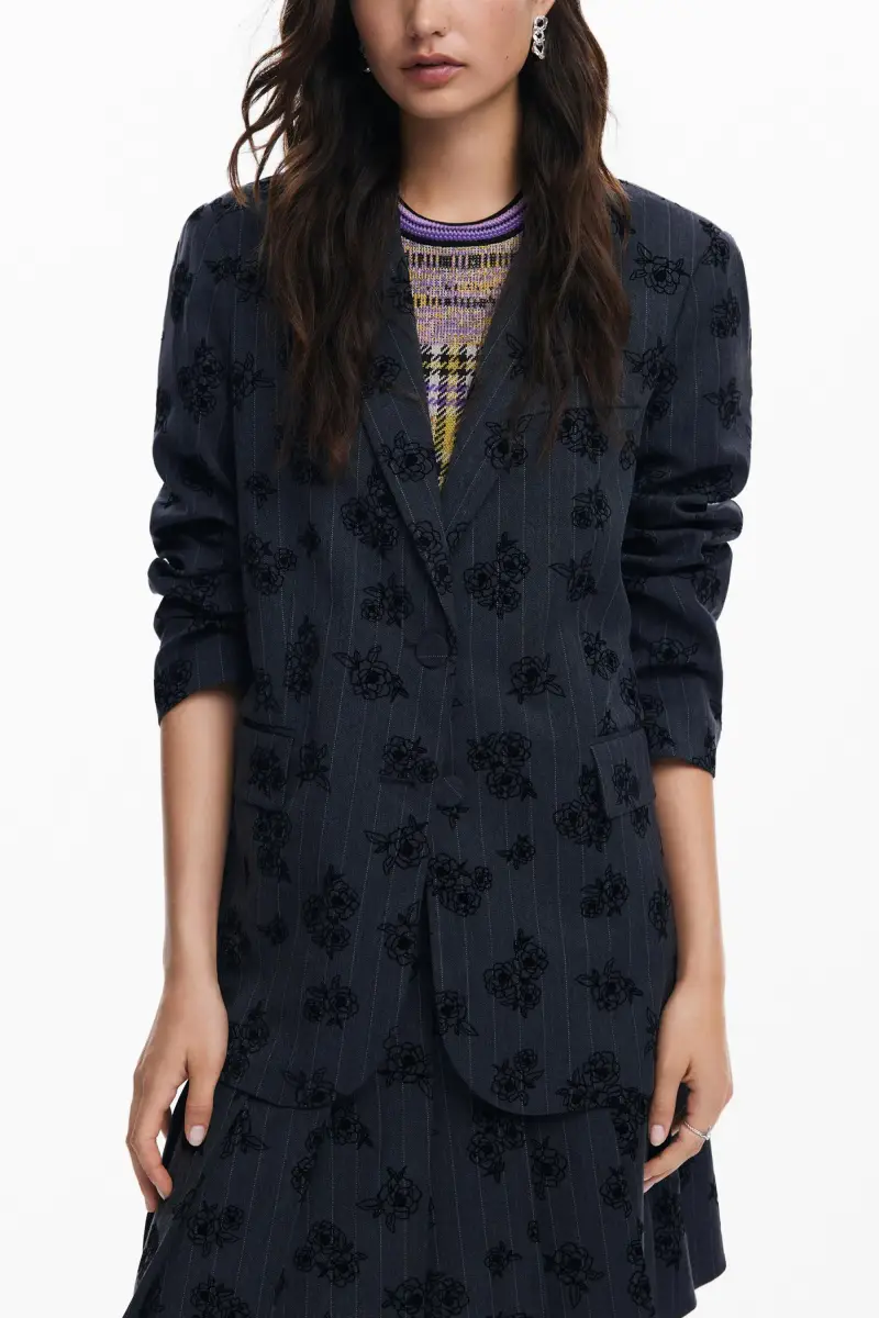 Blazer a fiori BLACK