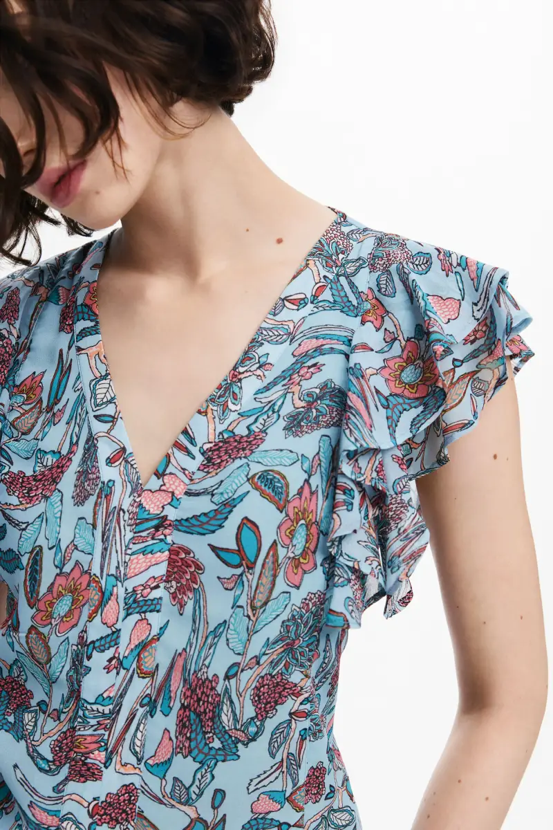 Blusa a fiori BLUE miniatura 2
