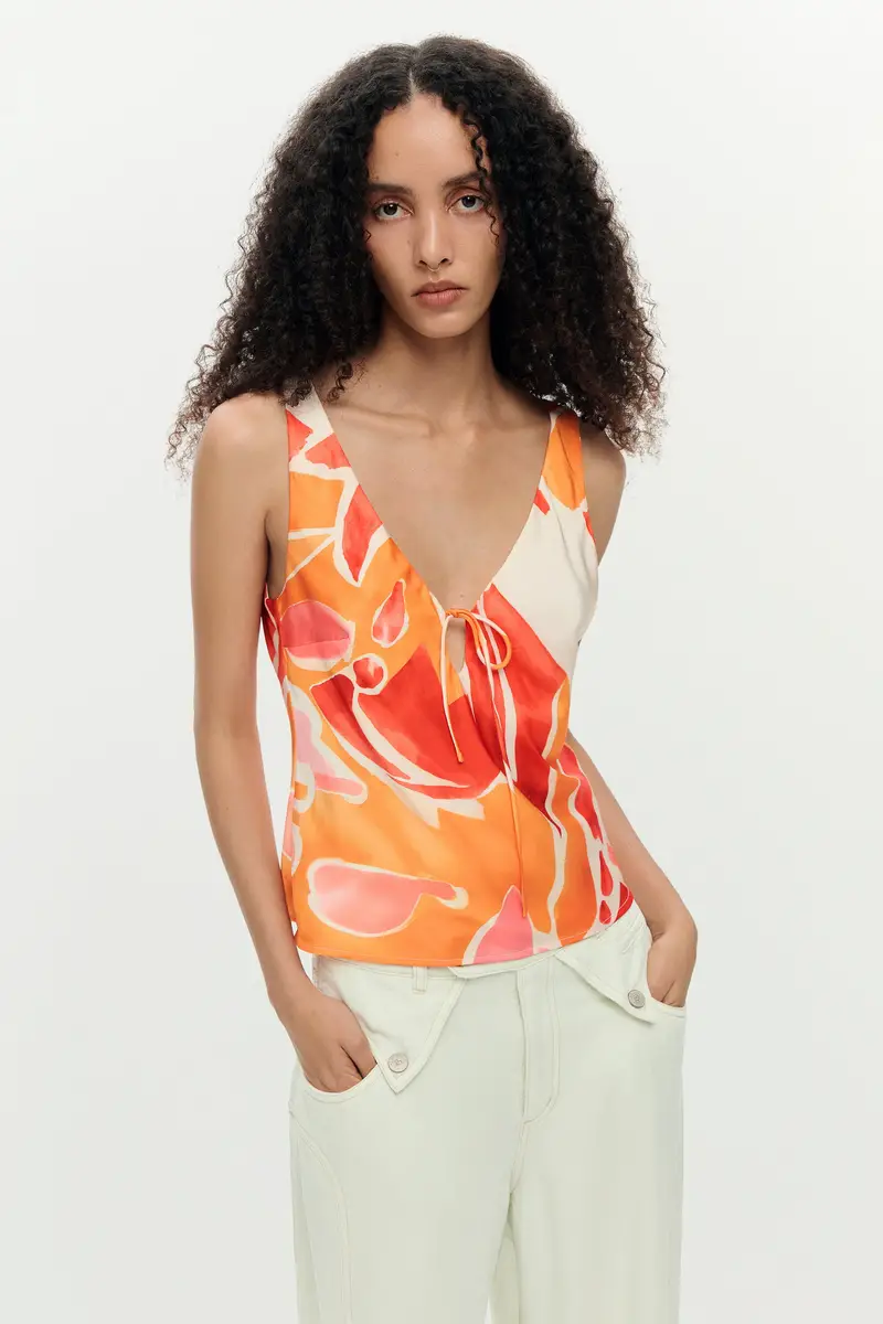 Blusa a spalline petali ORANGE