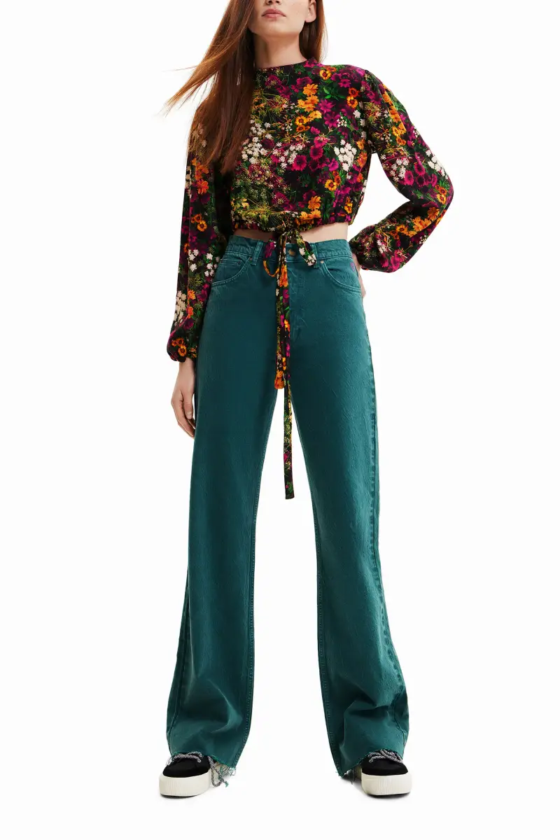 Blusa cropped floreale multiposizione MATERIAL FINISHES miniatura 2