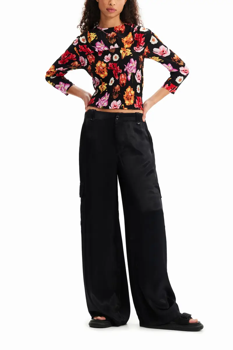 Blusa floreale ruches M. Christian Lacroix BLACK miniatura 2