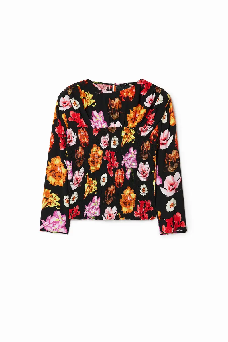 Blusa floreale ruches M. Christian Lacroix BLACK