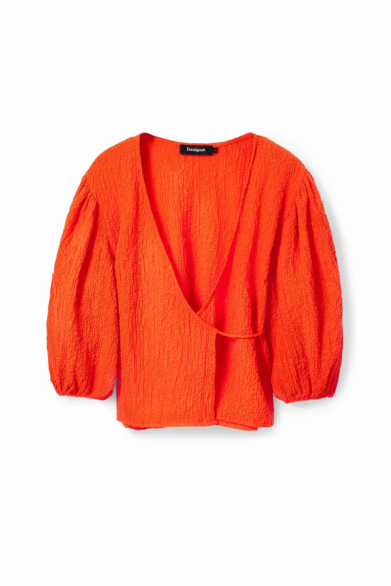 Blusa incrociata texture ORANGE