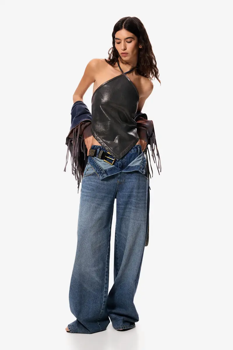 Blusa senza maniche Masha Popova BLUE miniatura 2