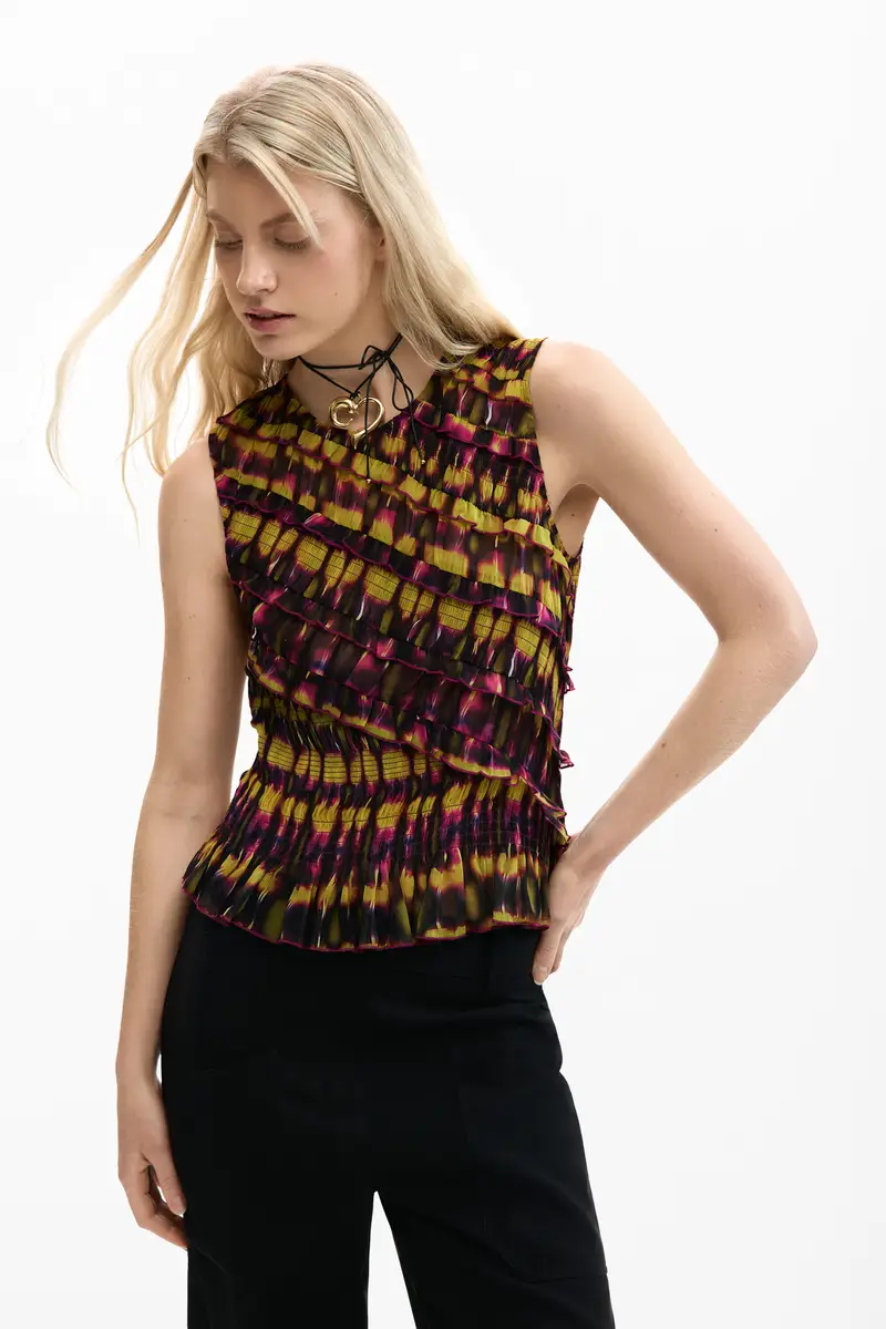 blusa senza maniche stampata GREEN