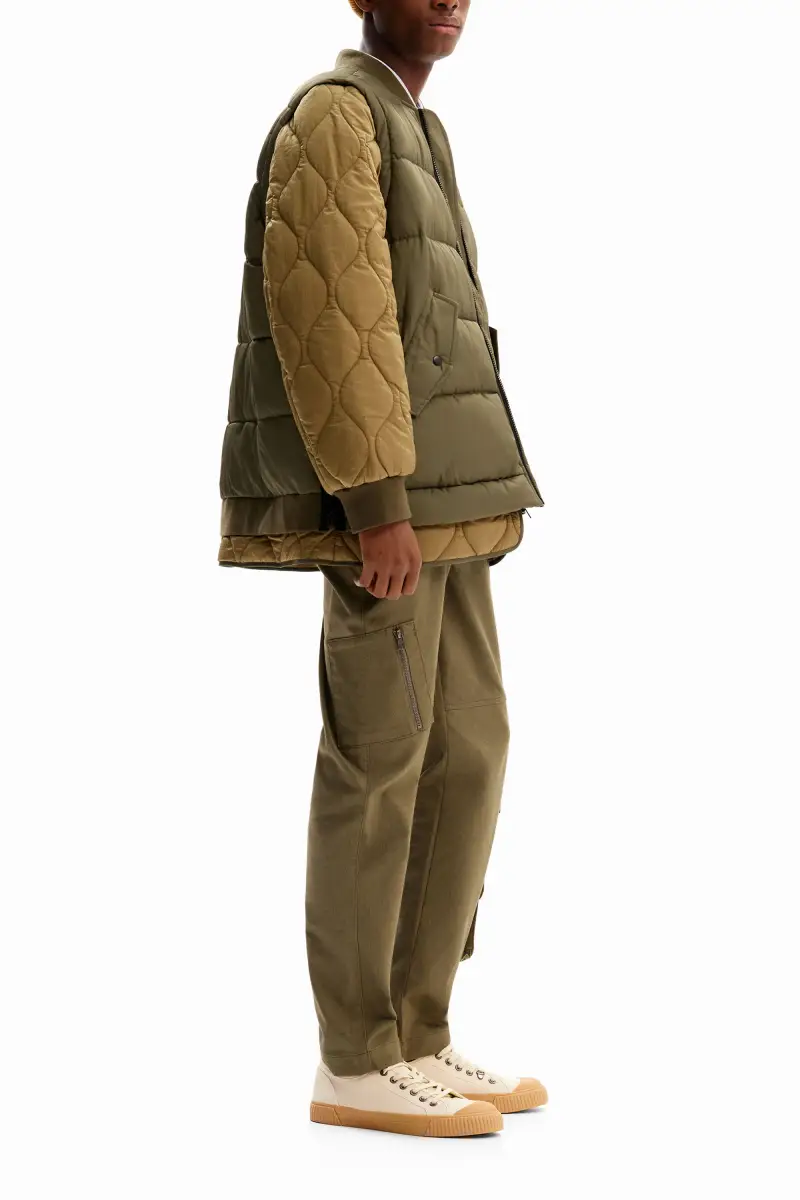 Bomber imbottito staccabile GREEN miniatura 2