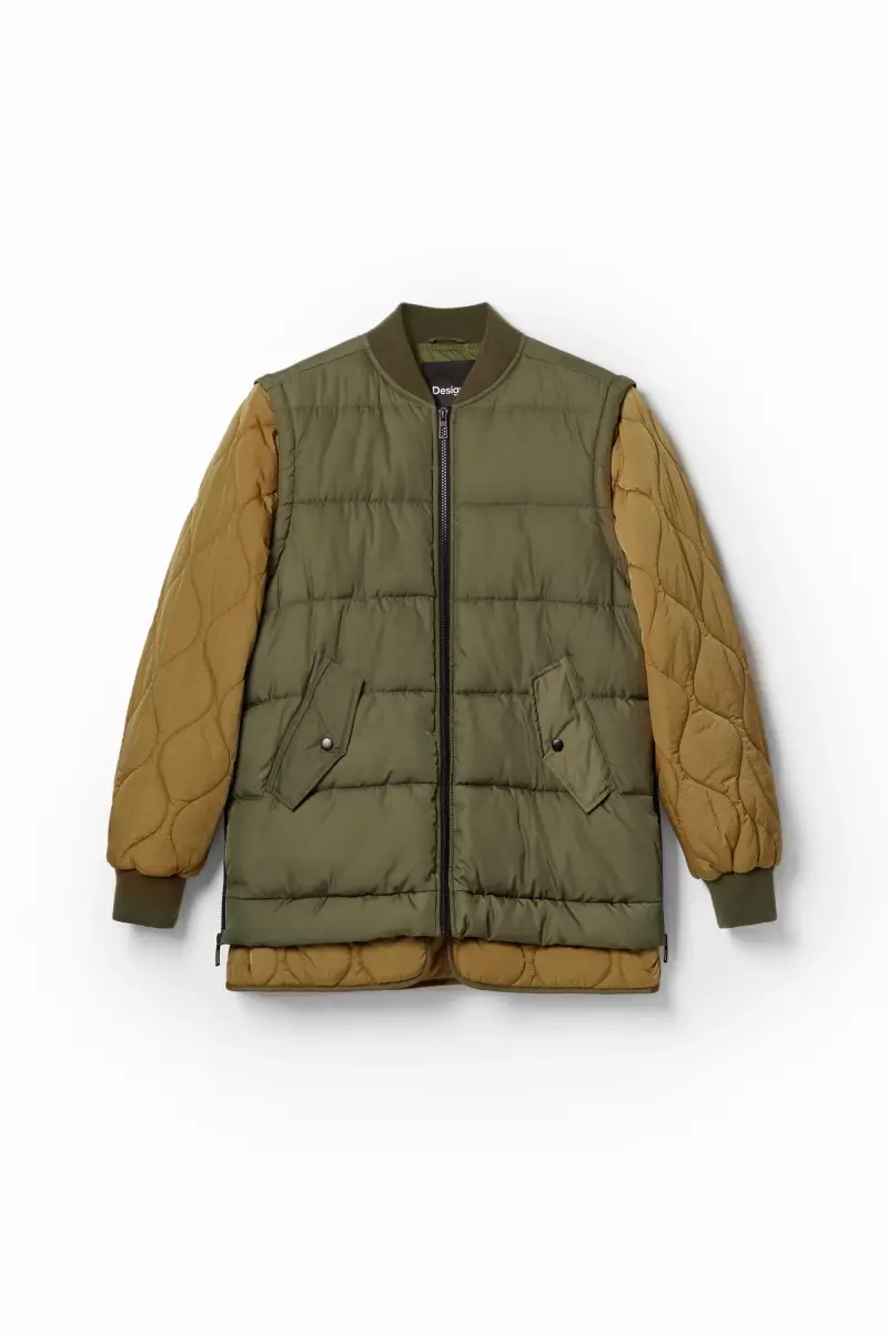 Bomber imbottito staccabile GREEN