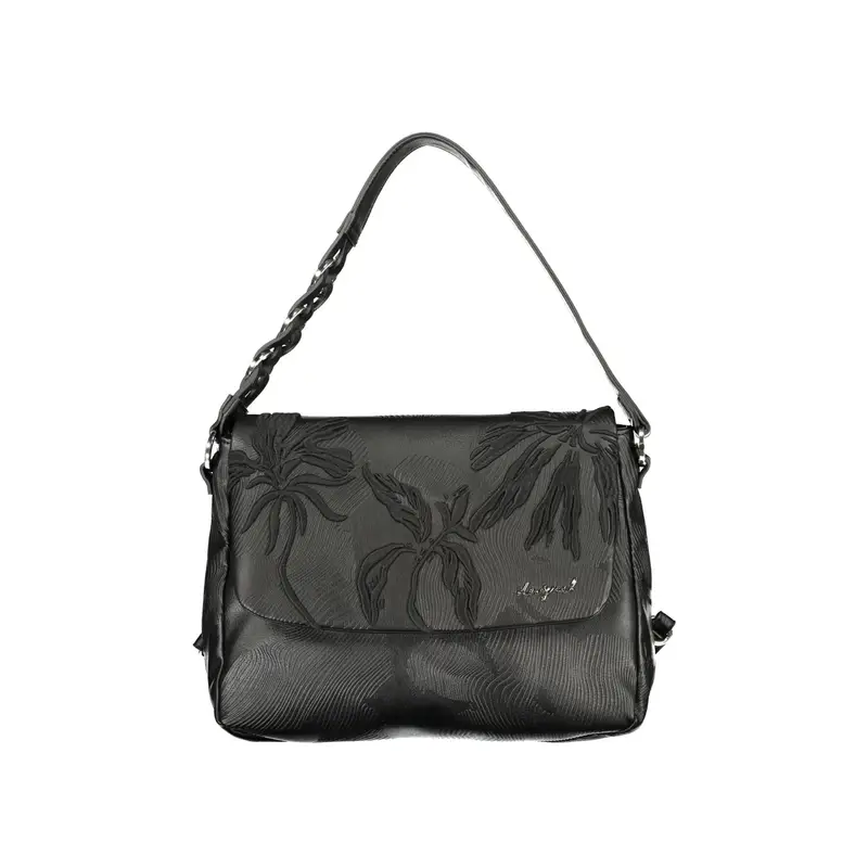 Borsa a Spalla Donna Nera Logo Nero