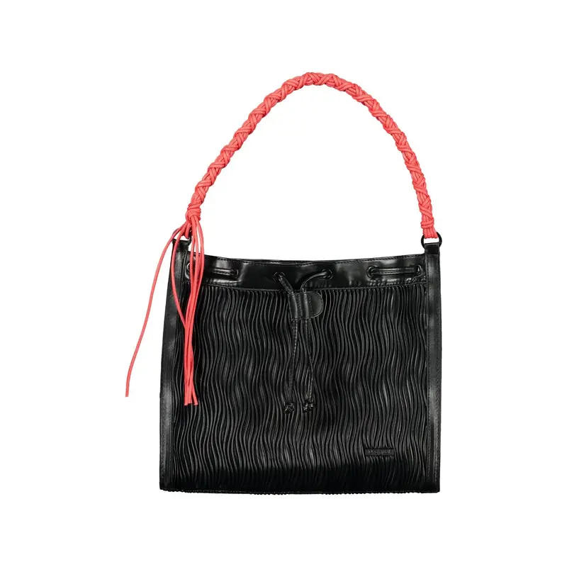 Borsa a Spalla Donna Nera Logo Nero