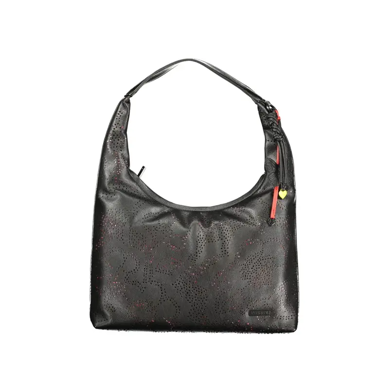 Borsa a Spalla Donna Nera Logo Nero