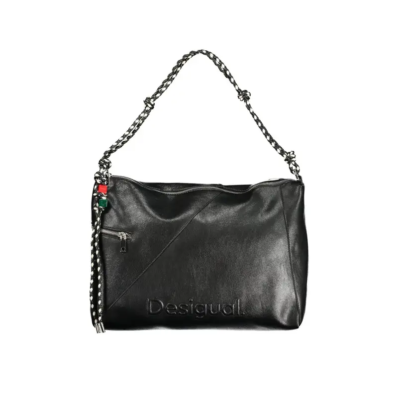 Borsa a Spalla Donna Nera Logo Nero