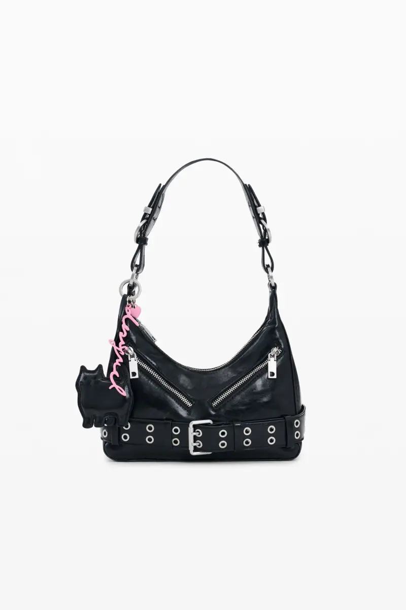 Borsa con fibbia charm BLACK