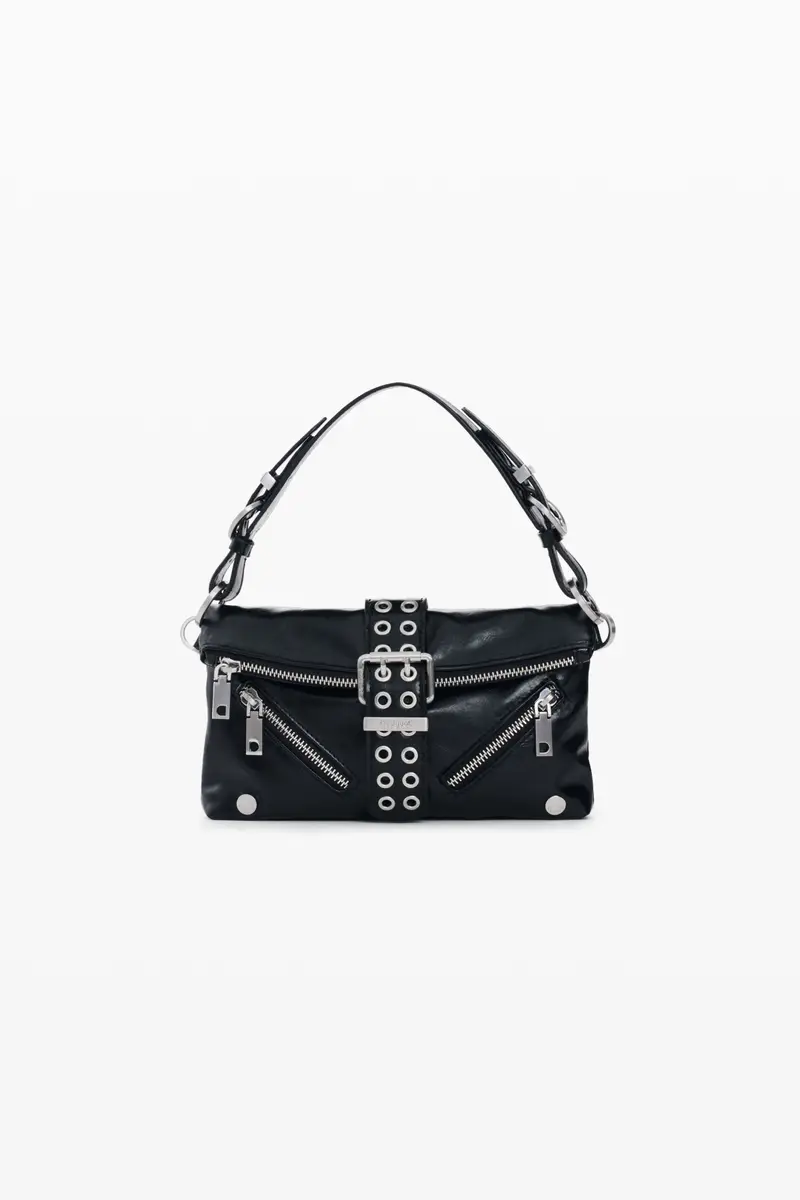 borsa con fibbia effetto pelle BLACK