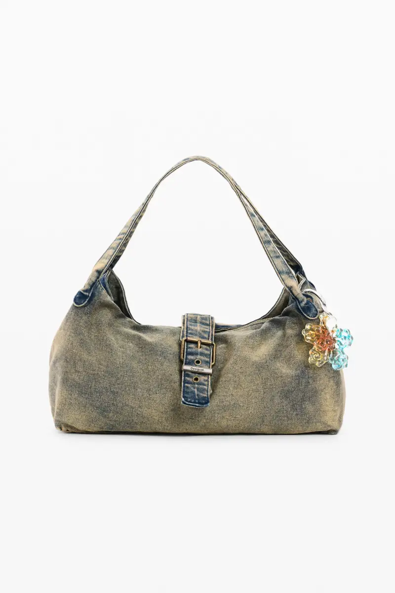 borsa denim charm GREEN