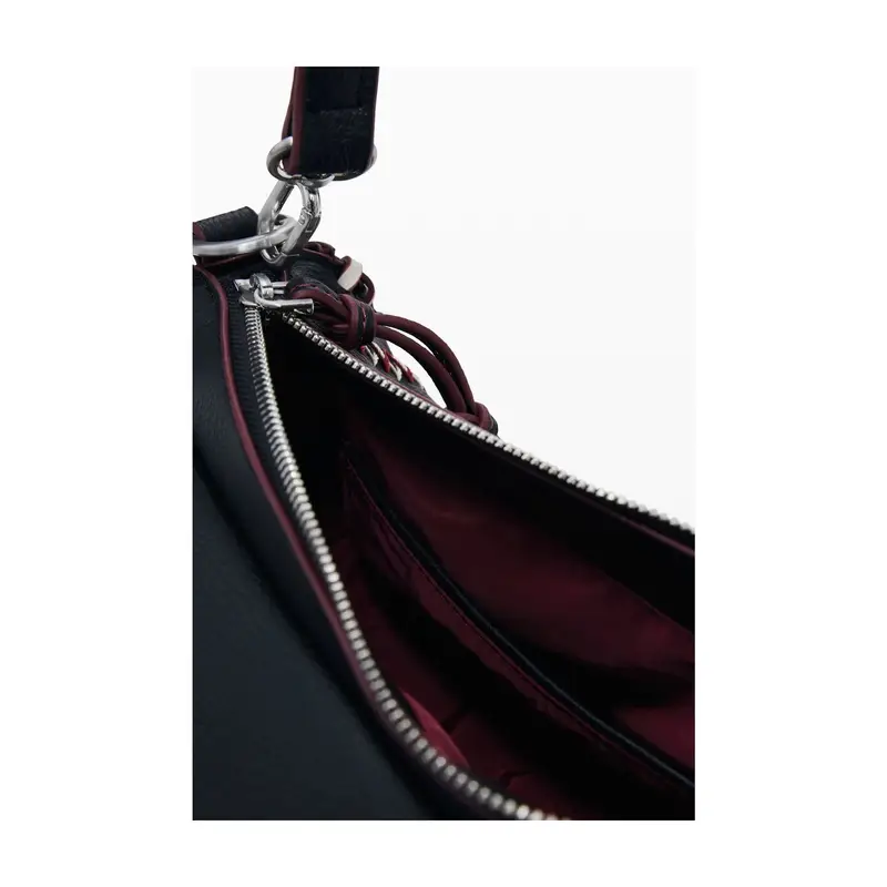 Borsa Donna a Spalla Nera Manhattan Pespuntes Zarauz Nero miniatura 3