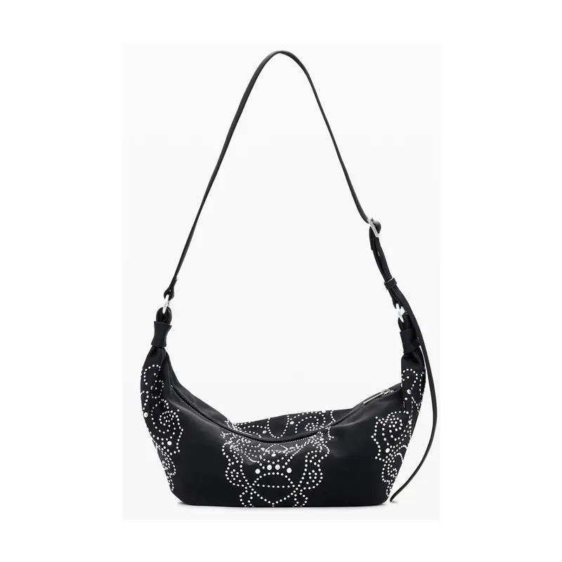 Borsa Donna a Spalla Nera, Poker Face Munster Nero miniatura 3