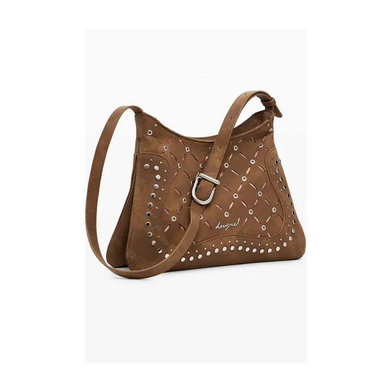 Borsa Donna a Tracolla Yankee Manaos con Borchie Marrone miniatura 2