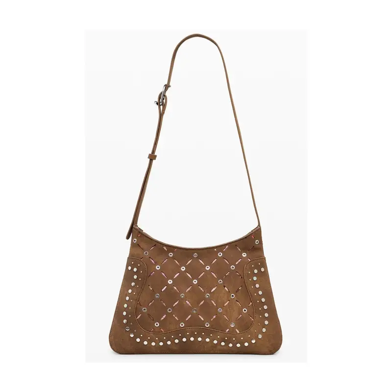 Borsa Donna a Tracolla Yankee Manaos con Borchie Marrone miniatura 3