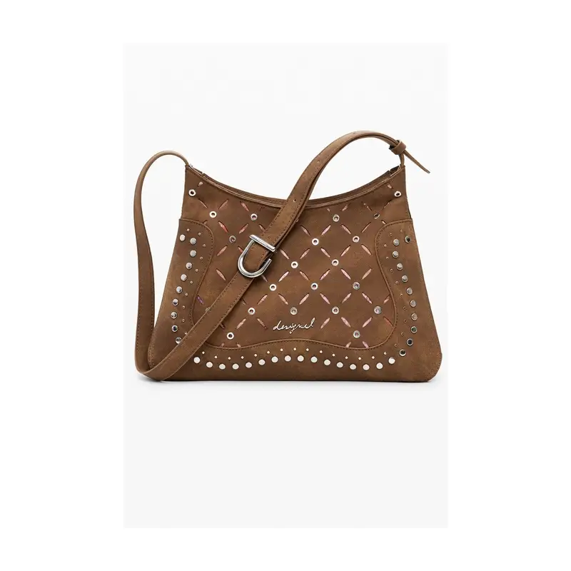 Borsa Donna a Tracolla Yankee Manaos con Borchie Marrone