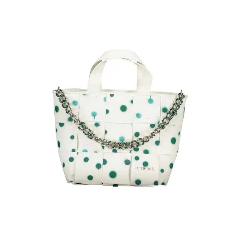 Borsa Donna Bianca a Mano e Spalla con Tracolla Catena Bianco miniatura 2