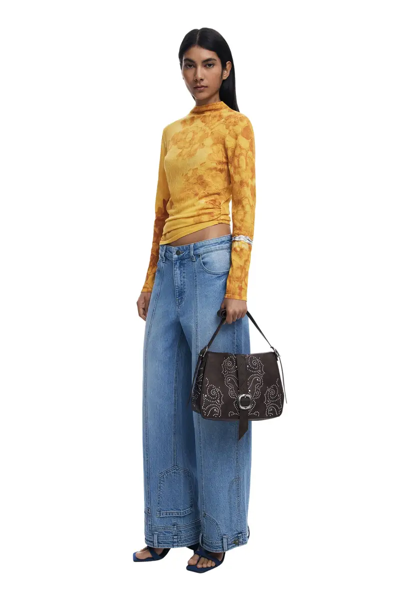 Borsa Donna Marrone Poker Face Posadas con Borchie miniatura 2