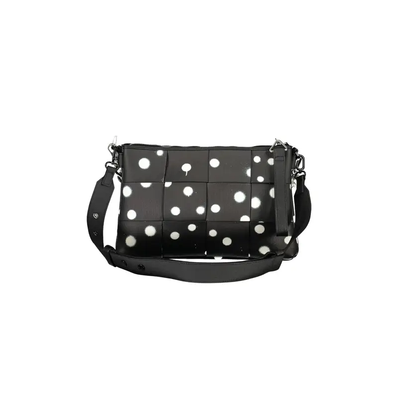 Borsa Donna Nera a Mano Pois con Tracolla e Catena Nero miniatura 3