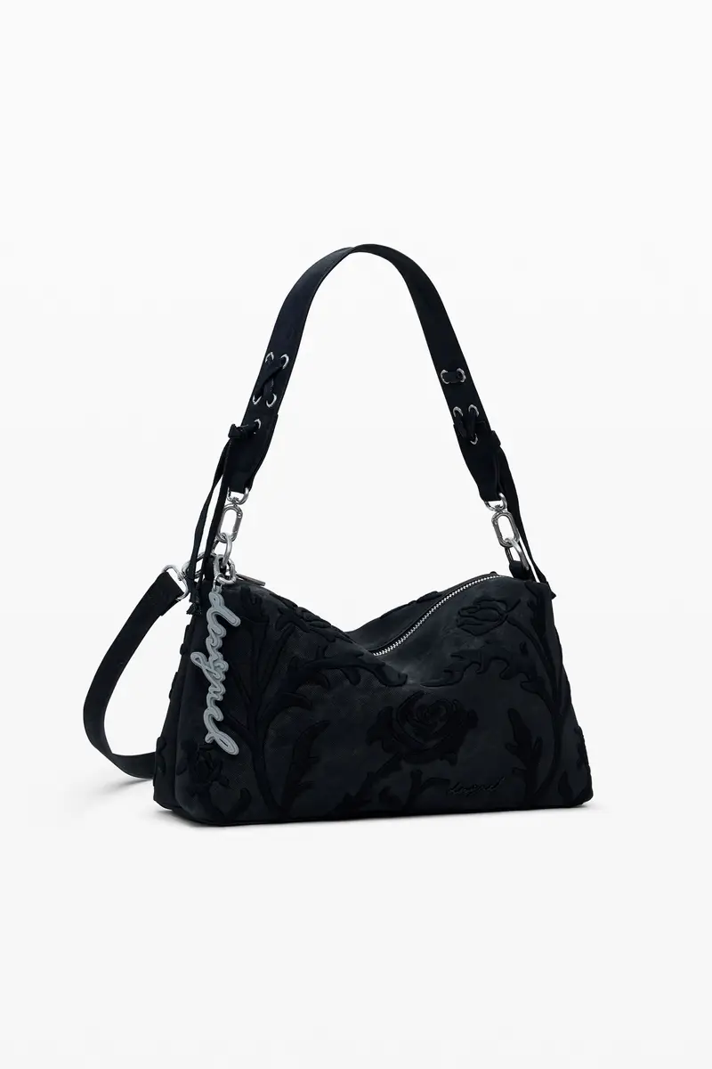 Borsa Donna Nera a Spalla Romeo Floral Bergamo Nero miniatura 3