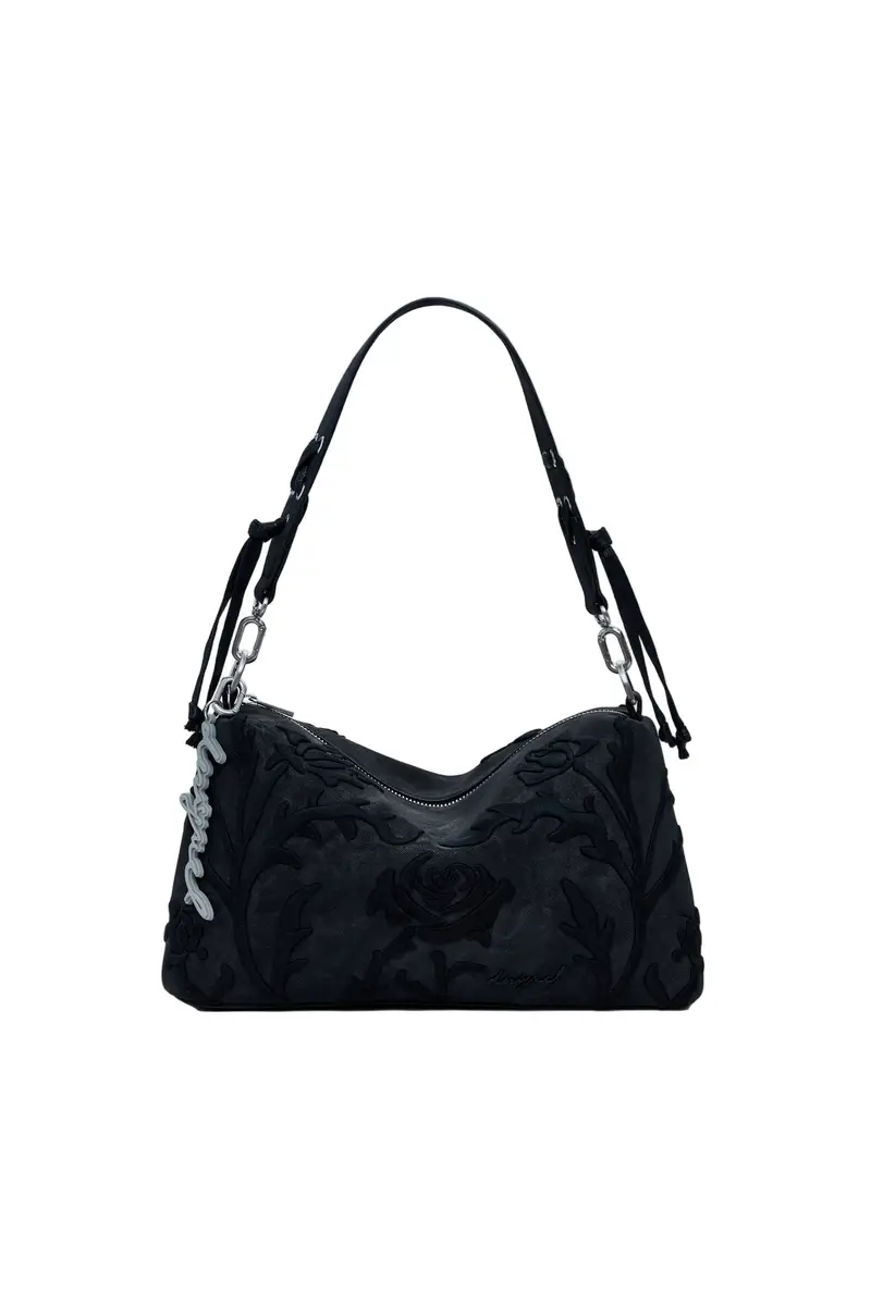 Borsa Donna Nera a Spalla Romeo Floral Bergamo Nero