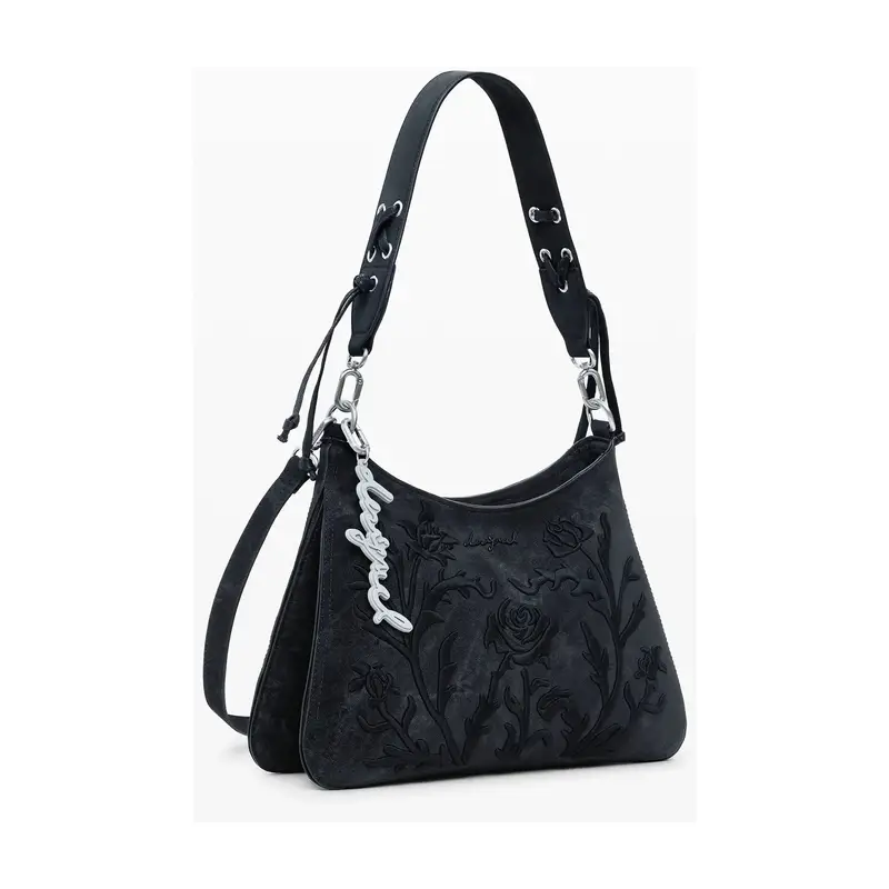 Borsa Donna Nera a Spalla Romeo Floral Manaos Nero miniatura 2