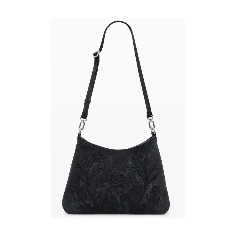 Borsa Donna Nera a Spalla Romeo Floral Manaos Nero miniatura 3