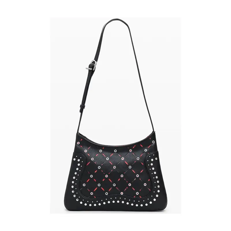 Borsa Donna Nera a Tracolla Yankee Manaos con Borchie Nero miniatura 3