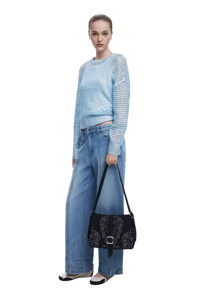 Borsa Donna Nera Poker Face Posadas con Borchie Nero miniatura 2