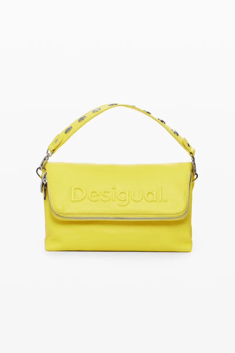 Borsa effetto pelle con logo YELLOW