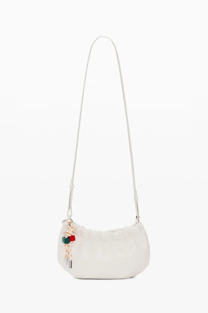 Borsa grande a tracolla con charms WHITE