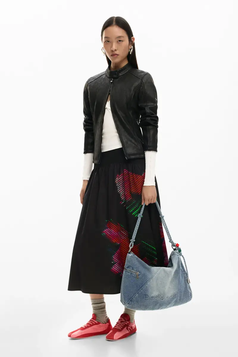 Borsa grande charms denim BLUE miniatura 2