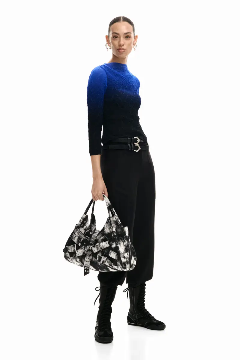 Borsa grande con fibbie MATERIAL FINISHES miniatura 2