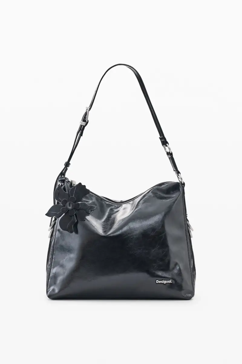 Borsa grande effetto pelle BLACK