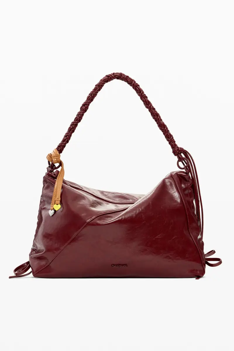 BORSA GRANDE EFFETTO PELLE RED