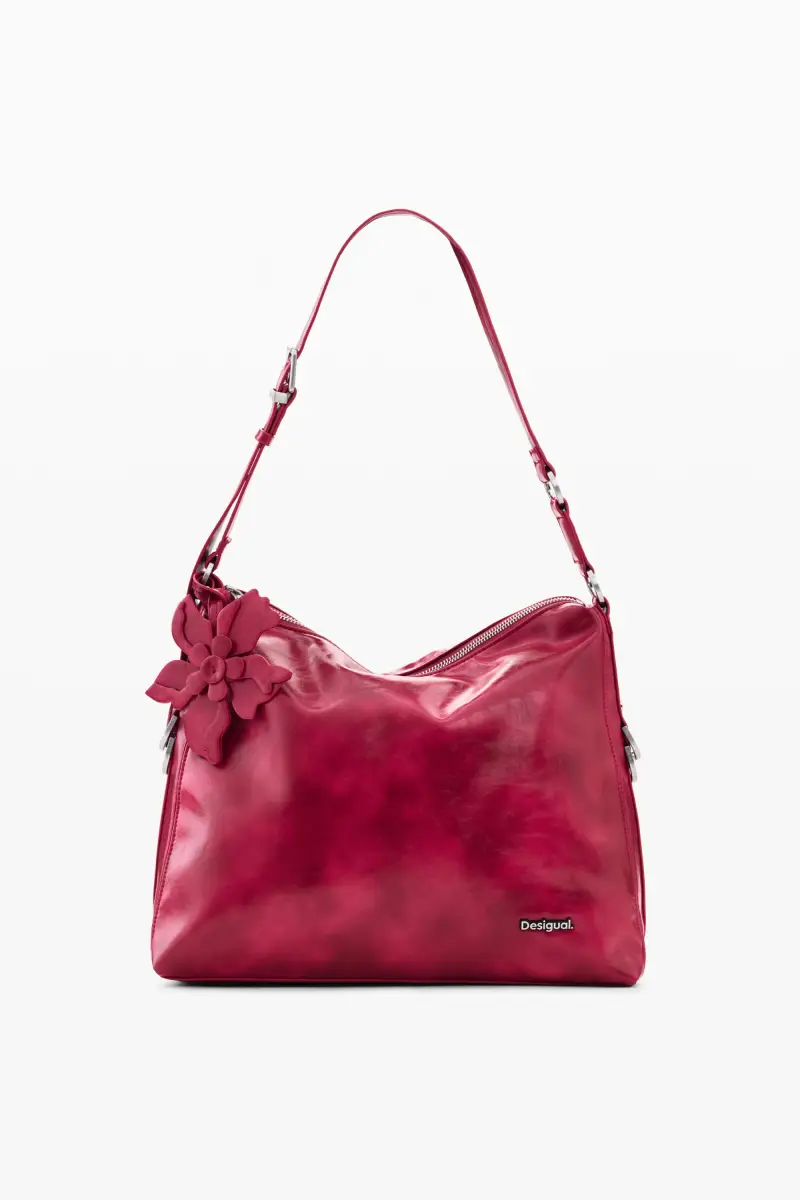 Borsa grande effetto pelle RED