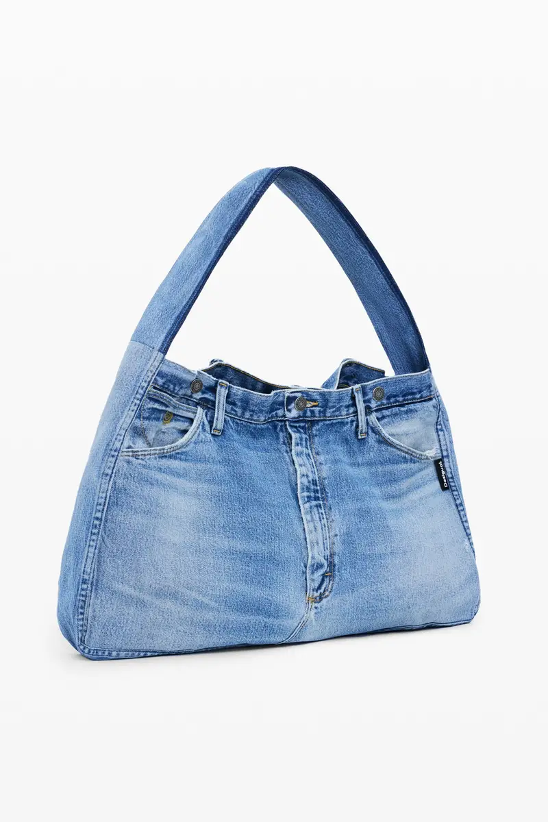 Borsa grande in denim BLUE miniatura 2